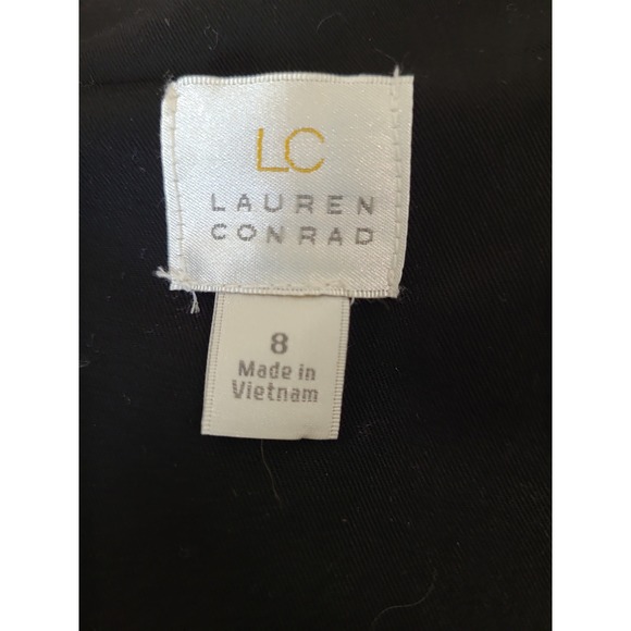 LC Lauren Conrad Office Academic black one button Blazer elbow sleeve Women SZ 8 - Picture 2 of 11